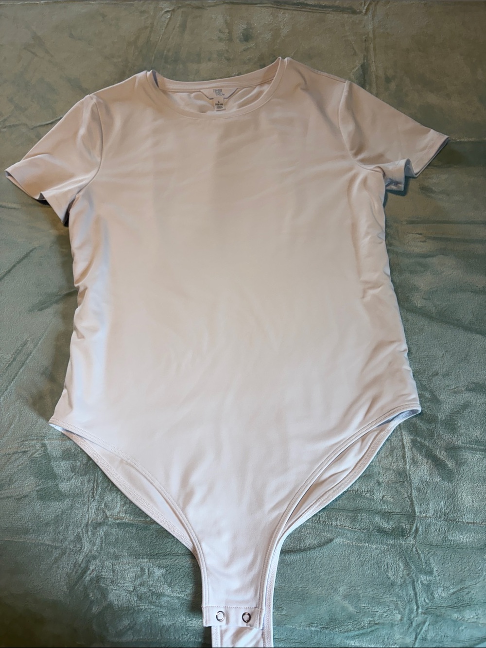 Time & Tru Short-Sleeve One-Piece White Bodysuit